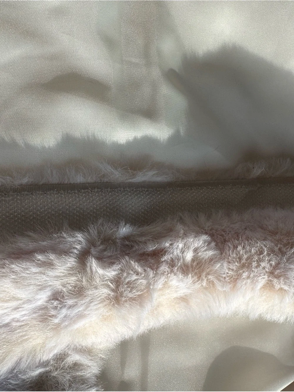 Medium Cream Faux Fur Dog Vest w/2 Pockets and velcro closure Lux Quiet Luxury